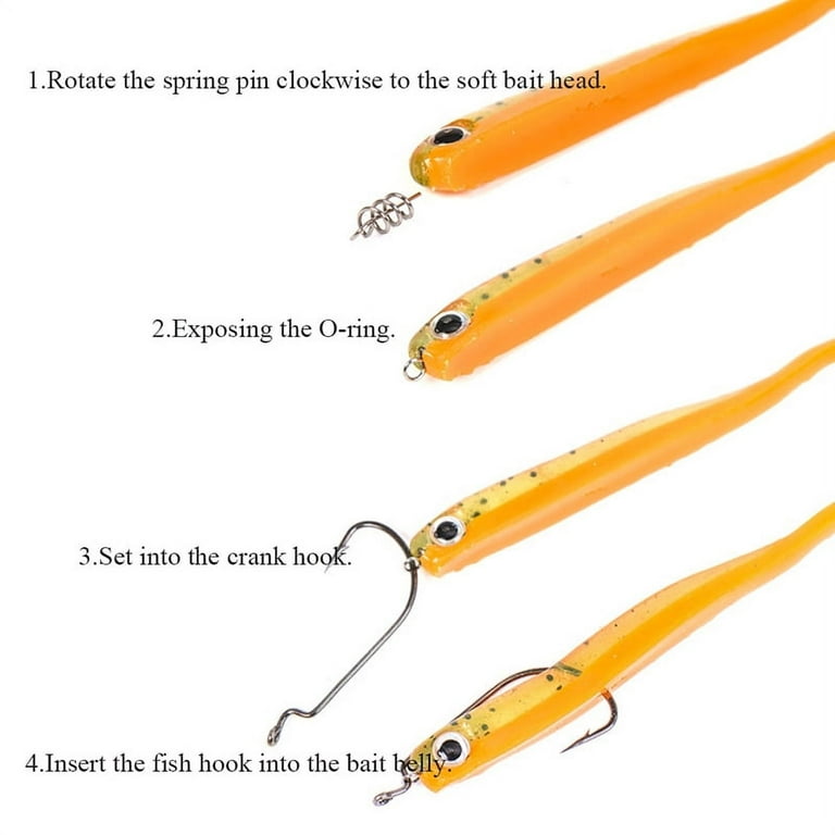  Soft Lure Spring Twist Lock Fishing Crank Hook Centering Pin  For Soft Lures Bait Keeper Fishing Screw Lock Fixed Latch Medium