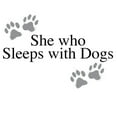 thumbnail image 3 of CafePress - She Who Sleeps With Dogs Pajamas - Women's Short Sleeve Print T-Shirt and Pants Light Cotton Pajama Set, 3 of 7