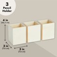 thumbnail image 4 of 3 Pack Unfinished Wood Pencil Holder Cups for Office - Pen Accessories Organizer and Storage for Classroom Desk (3 in), 4 of 9