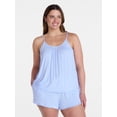 thumbnail image 2 of Joyspun Women’s Modal-Blend Ruffle Trim Cami and Shorts Sleepwear Set, 2-Piece, Sizes XS-3X, 2 of 6