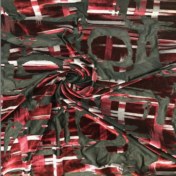 Geometric Multi Color Burnout Velvet