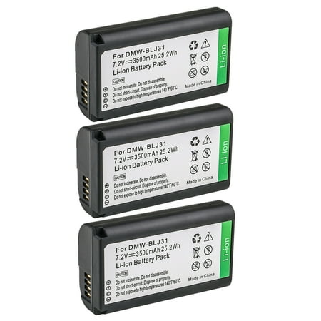 Kastar 3-Pack DMW-BLJ31 Battery Replacement for Panasonic DMW-BLJ31 DMW-BLJ31e Battery Panasonic LUMIX S1 LUMIX S1R LUMIX S1H DMW-BGS1R LUMIX S Series Full-Frame Mirrorless Cameras