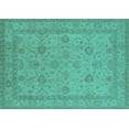 thumbnail image 1 of Ahgly Company Indoor Rectangle Oriental Turquoise Blue Traditional Area Rugs, 6' x 9', 1 of 4