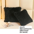 thumbnail image 6 of LIFEREVO Shaggy Faux Fur Throw Pillow Covers,Fuzzy Decorative Zippered Pillow Case,Square Throw Pillowcases for Sofa Couch,18" x 18",2 Pack,Black, 6 of 6