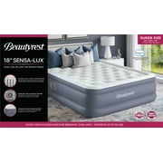 Beautyrest Sensalux 18 Inflatable Air Bed Blow up Mattress with Built-in Pump Queen