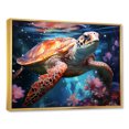 thumbnail image 2 of Designart "Elegance Of The Ocean'S Graceful Turtles" Animals Turtle Floater Framed Wall Decor, 2 of 5