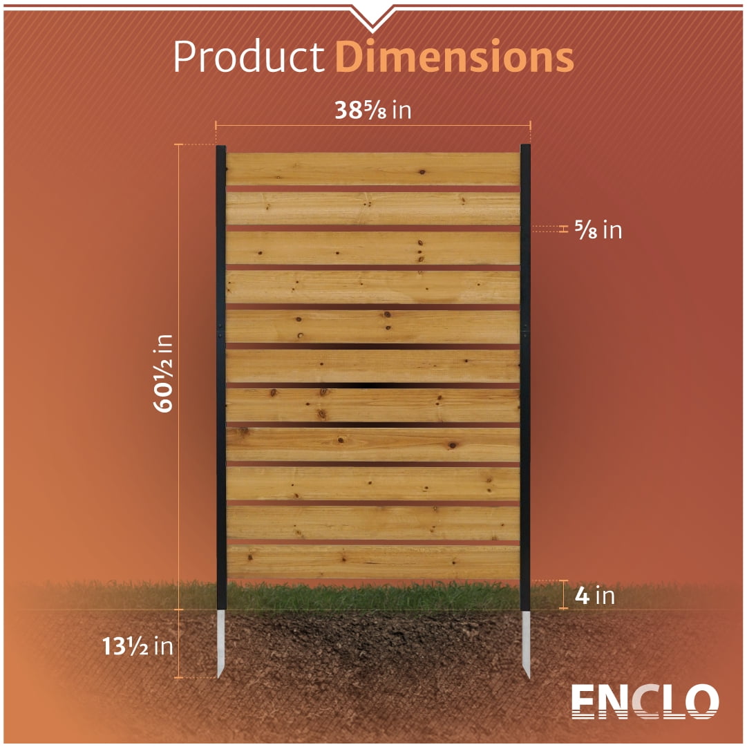 Enclo Privacy Screens EC18022 5ft H x 3.2ft W Concord Wood Outdoor Privacy Fence Screen, Perfect to Hide Trash Cans (1-Panel)