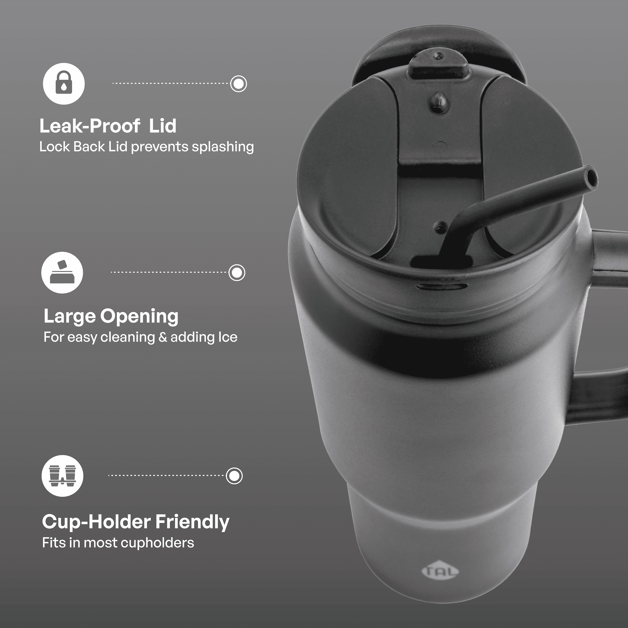 TAL 30 fl oz Stainless Steel Travel Mug Black France Ubuy