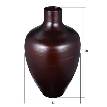 Villacera Handcrafted 20 Tall Brown Bamboo Vase Decorative Gourd Floor For Silk Plants Flowers Filler Decor Sustainable