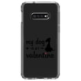 thumbnail image 1 of DistinctInk Clear Shockproof Hybrid Case for Samsung Galaxy S10e (5.8" Screen) - TPU Bumper Acrylic Back Tempered Glass Screen Protector - My Dog is My Valentine, 1 of 2