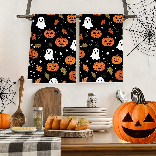 Toalla de calabaza para Acción de Gracias, Halloween, paño de cocina, decoración navideña, decoración de ambiente, toalla de calabaza, paño de cocina, decoración navideña, decoración de ambiente, toal