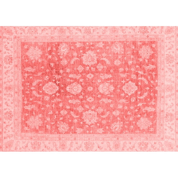 Ahgly Company Machine Washable Indoor Rectangle Oriental Red Traditional Area Rugs, 4' x 6'