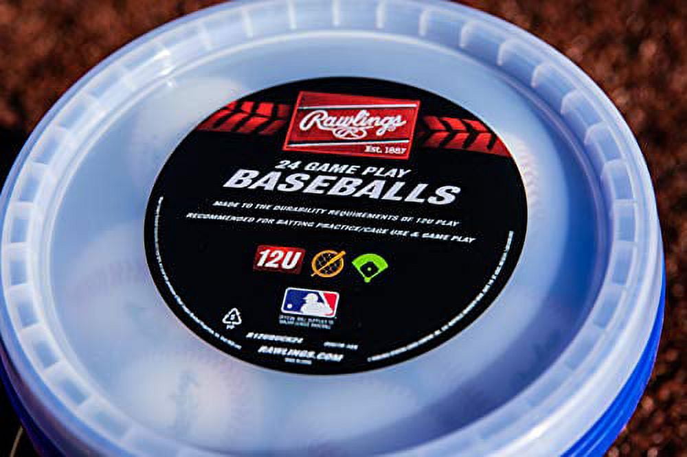 Rawlings | Game Use Baseballs | Youth/12U | Game/Practice Use | Bucket | 24 Count
