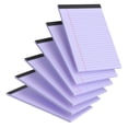 thumbnail image 1 of Legal Pads, Colored Note Pads, Micro Perforated Writing Pads – 6 Pc, 5x8 inch, Total 50 Sheets, Lined Paper College Ruled Pad of Paper Notebook To-Do List for Home and Office Supplies(Purple), 1 of 9