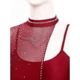 thumbnail image 4 of TiaoBug Women's Lyrical Ballet Contemporary Dance Ice Skating Asymmetrical Dress Burgundy L, 4 of 7