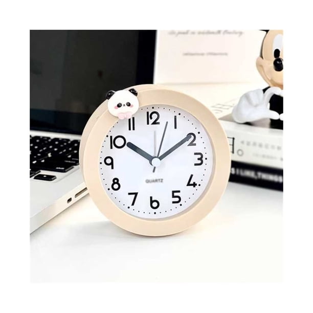Reloj despertador analógico de mesa redonda for sala de estar, cocina, dormitorio, oficina, mesita de noche, escritorio, reloj multifuncional con pilas