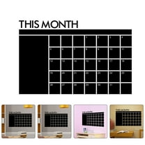 NICEXMAS Erasable Calendar Board for Wall Black PVC 1Set Rectangular Home Use 60X43X0.1in