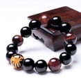 thumbnail image 4 of Merdia Men's Tiger Eye Stone stretch Bracelet Dragon King Pattern Bead for Father's day gift(16mm Yellow), 4 of 8