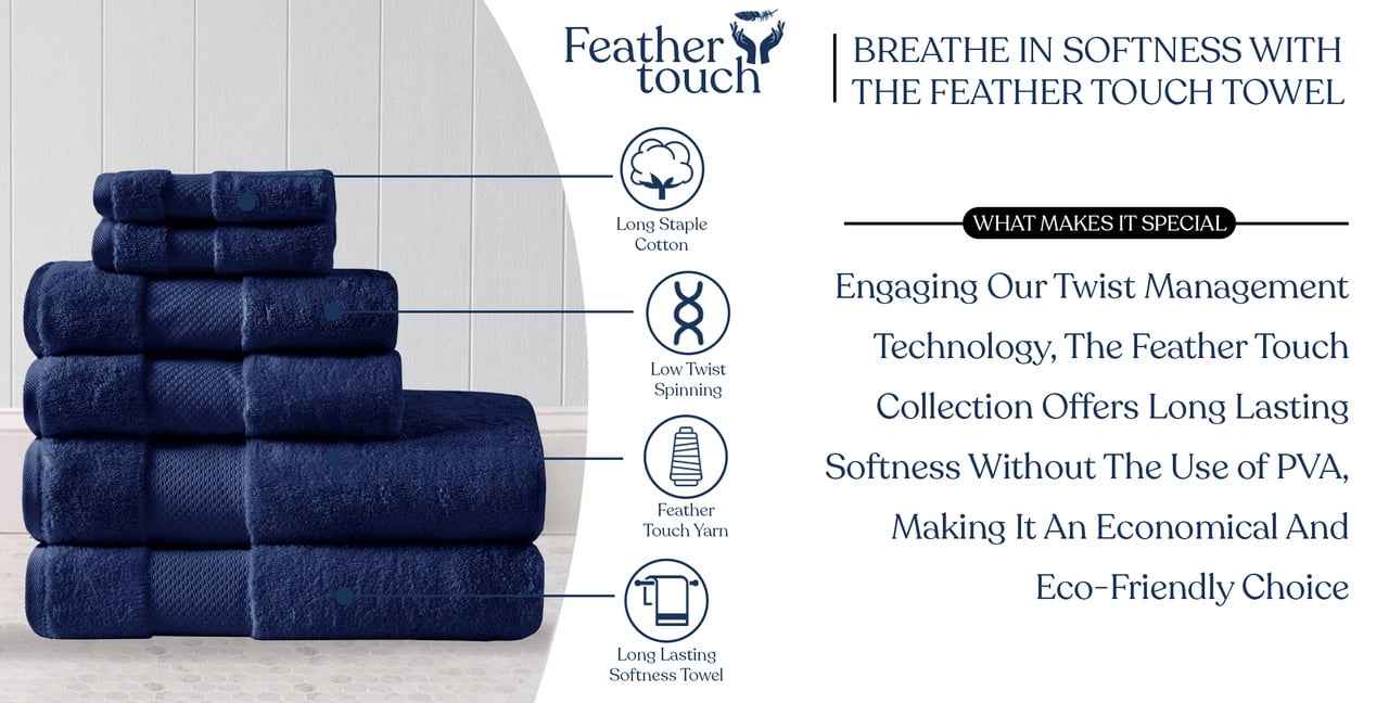 Delara 33-Piece Organic Cotton Towel Set, 650 GSM Luxury Plush, Quick Dry & Ultra-Absorbent, GOTS & OEKO-TEX Certified, Navy Blue