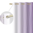 thumbnail image 6 of Nanqianyi Modern Lavender White Gradient Blackout Curtains with Grommets, Abstract Wavy Line Window Treatments, Thermal Insulated, 2 Panels, 52"W x 84"L, 6 of 6