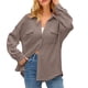 thumbnail image 1 of Camisa con bolsillos de color liso para mujer: top de punto holgado de manga larga, poliéster, versátil para primavera/otoño, tallas US 4-12, EU 34-42, 1 of 8
