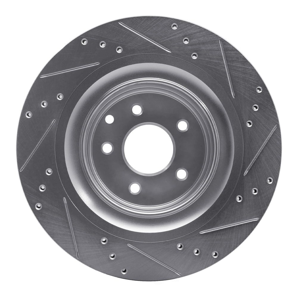 Dynamic Friction Company 631-68013L DFC Brake Rotor - Drilled And Slotted - Silver