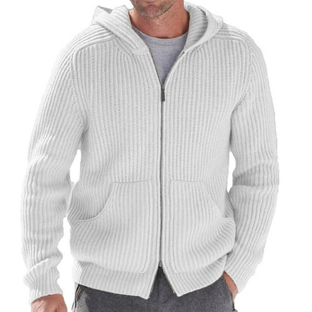 

Fule Men Cable Knit Sweater Warm Cardigan Jacket Jumper Long Sleeve Comfortable