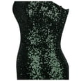 thumbnail image 3 of Angel-fashions Women's Asymmetric Ribbon Gradual Sequin Mermaid Prom Dress Vintage Elegant Formal Long Bodycon Dresses Evening Party Tube Top Prom Gown Wedding Bridesmaid Maxi Skirt Green Large, 3 of 7