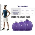 thumbnail image 3 of RDX Exercise Ball with Resistance Band Stability Ring Anti-Burst, Quick Pump, Supports 250kgs Purple, 3 of 9