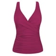 thumbnail image 4 of Firpearl Plus Size Underwire Tankini Top for Women Sexy Slimming Bathing Suits Push Up Swimsuit Tops for Big Busted Amaranth 18, 4 of 7