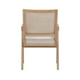 thumbnail image 4 of Benjara Isha 24" Armchair with Cane Back- Off White Velvet- Brown Wood Frame, 4 of 5