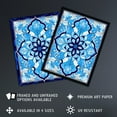 thumbnail image 2 of Islamic Vegetal Pattern Blue and White Stained Glass Inspired Geometric Floral Design Artwork Framed Wall Art Print A4, 2 of 5