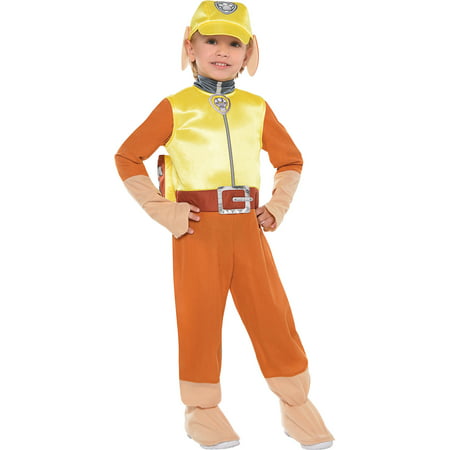 Costumes USA PAW Patrol Rubble Costume for Toddler Boys, Includes a Jumpsuit, a Hat, a Backpack, and