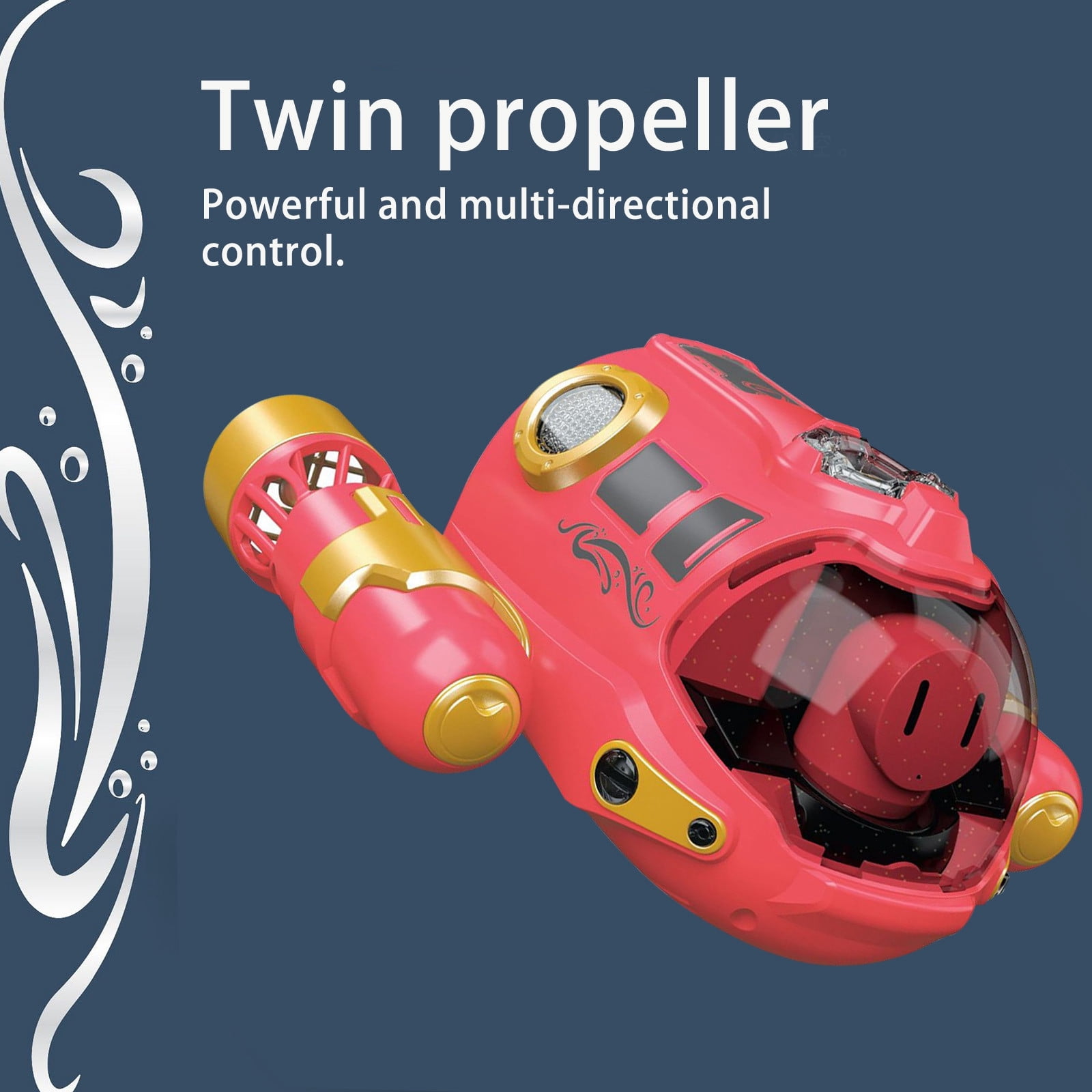 Red Double Propellers Remote Control Spray Motor Boats For Pool Tub Rc Water Summer Toy Boats