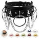 thumbnail image 1 of Punk Street Snap Nightclub PU Gargantilla de cuero Anillo de metal Cadena Collar Remaches Cinturón gótico, 1 of 8