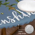 thumbnail image 3 of Haze Blue Sunshine Sunflower Round Tablecloth, Fitted Table Cover with Elastic for 36"-44" Round Tables, Pastoral Bees Farmhouse Floral Table Cloth Outdoor Indoor Dinning Party Waterproof Tablecloths, 3 of 7