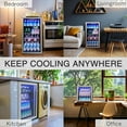 thumbnail image 6 of 2.5 Cu.Ft Beverage Fridge, Mini Fridge With Glass Door, Beverage Cooler Refrigerator, Wine Drink Beer Cooler, Adjustable Shelves & Digital Temperature Display, 22 Bottle 95 Can, 6 of 15