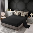 thumbnail image 5 of Erosebridal Brown Cow Print Twin Bedding Sets, Rustic Farmhouse Bedding Comforter Set, Beige Aztec Decor, Black Reversible 7-Piece, 5 of 6