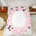 thumbnail image 5 of Feelyou Girly Pink Pumpkin Bed Sheets, Princess Bowknot Castle King Sheets, Halloween Witch Hat Sheet Set, Ultra Soft Home Decor, 4 Pieces, 5 of 7