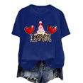 thumbnail image 6 of larppty Valentines Day Cute Love Heart Gnome Leopard Women Girls T-Shirt Fashion Clothes (Blue, XL), 6 of 6