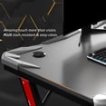 thumbnail image 3 of Gaming Computer Desk with Carbon Fiber Surface, Gaming Table Z Shaped Pc Home Office with Cup Holder & Headphone Hook for Living Room (32 in, Gray), 3 of 5