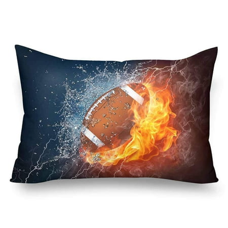 Gckg American Football Ball In Fire And Water Pillow Cases