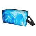 thumbnail image 2 of Goofa Blue Shell Printed Toiletry Bag with Handle,Large Capacity Travel Makeup Cosmetic Bag for Women, Carry on Airport Airline Compliant Bag, 2 of 9