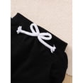 thumbnail image 4 of Newborn Baby Boy Solid Color Black Long Sleeved Top with Front Brown Pocket + Pants Set 2PCs Fall Winter Infant Outfits, 4 of 5