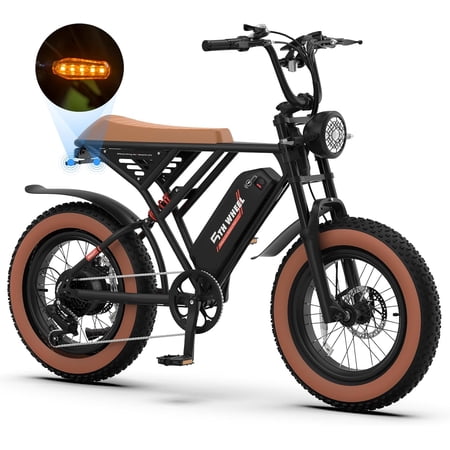 5TH WHEEL Electric Bike for Adults, Peak 1500W Motor 748.8WH Removable Battery, 28MPH Top Speed Max 65 Miles Range Fat Tire Electric Bicycle Full Suspension Retro Motorcycle-Style Ebike