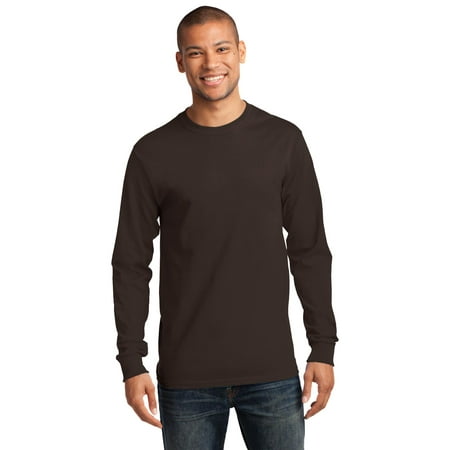 Port & Company® - Long Sleeve Essential Tee. Pc61ls Dark Chocolate ...