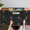thumbnail image 4 of Long Mouse Pads for Desk,Black Gothic Sun Moon Star Pattern Desk Mats on Top Of Desks, Desk Mouse Pad Extra Large with 3mm Non-Slip Base and Stitched Edge for Gaming,Office,Work,Home 47.3"x23.6", 4 of 6