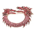 thumbnail image 1 of Broche De Dragón Chino, Doble Cabeza De Diamantes De Imitación Vintage Brillante Exquisito Dragón Del Zodíaco Broche Para Hombres Y Mujeres Para Boda, 1 of 7