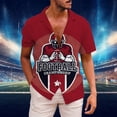 thumbnail image 2 of Camisas s Para Hombre Manga Larga Camiseta de regalo deportiva para al fútbol americano para hombre, camiseta de Rugby Retro deportiva para jugador de Rugby Vintage (Red, M), 2 of 3
