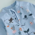 thumbnail image 4 of WIBACKER 0-5T Toddler Boy Rash Guard Swimsuit with Hat Kids Long Sleeve One Piece Zipper Swimwear Sunsuit Infant Beachwear, 4 of 9